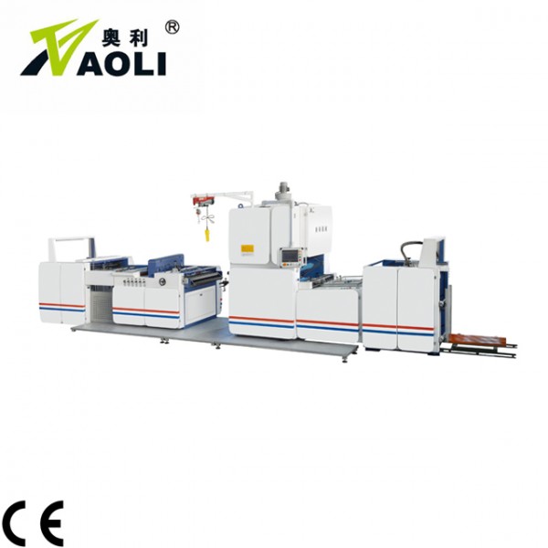 QLFM-1100 automatic vertical laminating machine with chain knife for PET PVC film