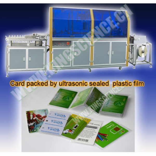 Card packed by ultrasonic sealed plastic film