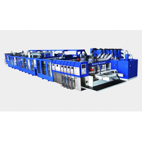 High Performance Fully Automatic Flexo Printer Slotter Die Cutter & Folder Gluer With Stitching