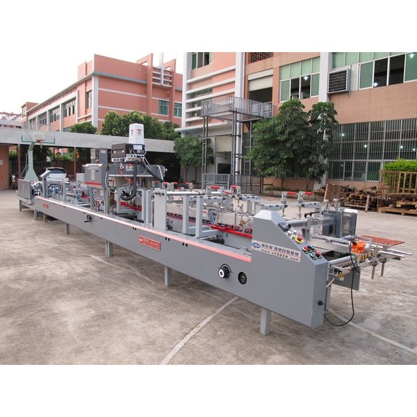 Auto box folding gluing and lock bottom machine